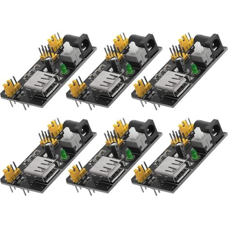 Module D'alimentation Noir 6 Pièces pour Plaque D'essai 3,3 V/5 V, Compatible avec Plaque de Prototypage, Entrée Cc 6,5-12 V Portable, pour Bricolage et École (1/5)