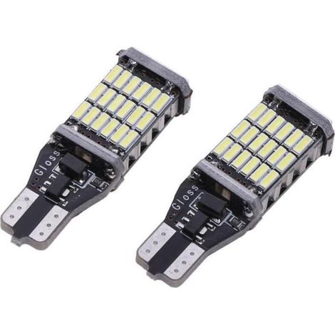 2pcs T15 4014 45SMD LED Width of Emergency Bulb of reverse White 6500K, Headlight Automotive Lamp of Brake Lamp of Brake (1/5)