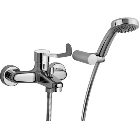 Externer Wannenmischer mit klinischem Hebel und Duschset Paini Smart Medical SHCR105 Chrom