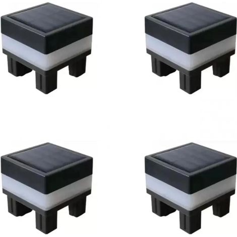 4 LED-Solar-Säulenleuchten, Solar-Zaunleuchtenkappen, Gartenleuchten für den Außenbereich (1/5)
