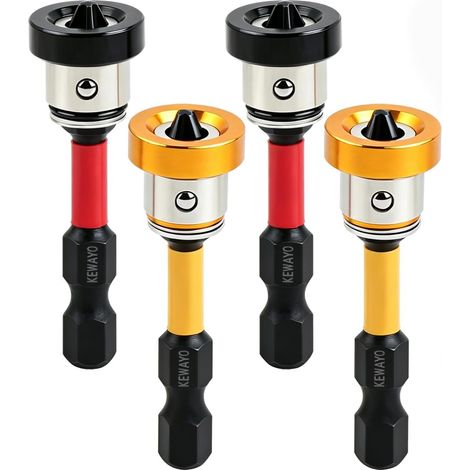 Lot de 4 Embouts PH2 Magnétiques 1/4" pour Placo - Embout Tournevis à Positionnement pour Plâtre et Cloisons Sèches - 50mm (1/5)