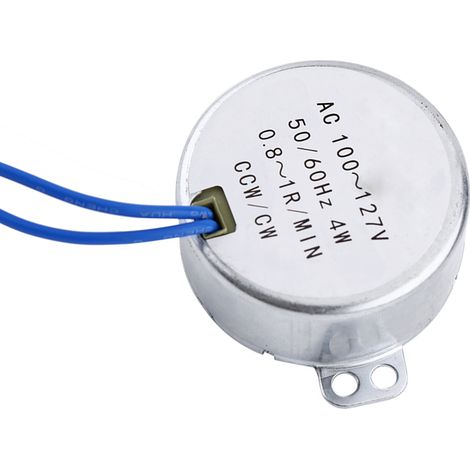 Moteur synchrone 4W 100-127V AC 50/60Hz avec réducteur, rotation réversible sens horaire/anti-horaire, 1 pièce (1/5)