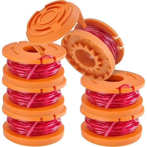 Pack of 6 thread spools for 20 V Worx thread trimmer WA0004.1 brush cutter thread spool (6 x 3 m diameter Ø 1.65 mm thread spool, 2 caps) (1/5)
