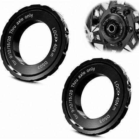 Lot de 2 Anneaux de Verrouillage Centerlock 44 x 26 x 8 mm, Centerlock Lockring Adaptateur de Moyeu de Vélo, Outil Disque de Frein pour , Axes 9 12 15 20 mm VTT Route Freins (1/5)