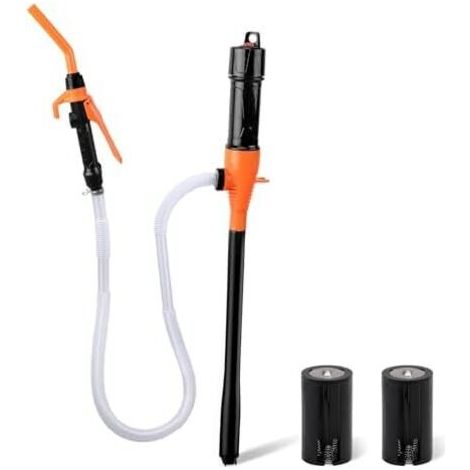 QORVA-Pompe de transfert de carburant portable 2,2 GPM - Siphon électrique avec buse de contrôle de débit pour essence, diesel, eau et huile - Distributeur de liquide portable 7 gallons/min