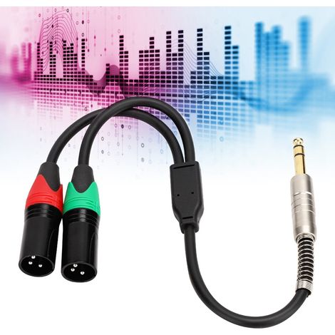 Câble Audio 0.3M 24AWG Double Blindage Jack 6.35mm vers Double XLR Mâle (1/5)