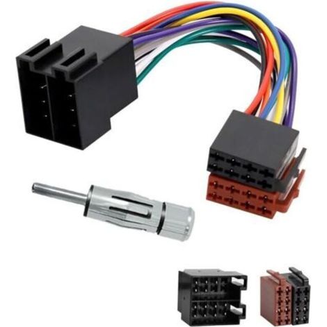 Adaptateur Autoradio Set, Universal Radioadapter, Adaptateur Antenne Autoradio Din Iso Klemme 15 + 30 Steckbar Verlängerung Radio Adapter Stecker (type1) (1/5)