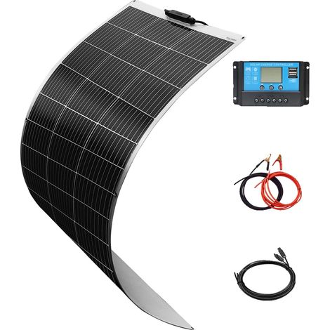 Panneau Solaire Flexible, Silicium Monocristallin, Haute Efficacité, Installation Polyvalente, 12V 120W (1/2)