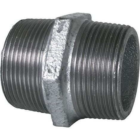 Raccord en fonte malleable Double nipple mamelon diam. 1" - galva N° 280 (1/3)