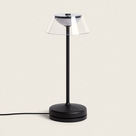 Lampada da Tavol LED Portatile da 3 W con Batteria Ricaricabile USB in Alluminio Dipley Nero (1/5)