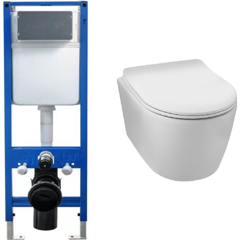BALNEO - pack bâti-support encastré NARROW + cuvette WC LUXA TORNADO - ensemble pour toilette (1/5)