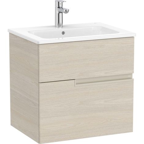 Pack Unik mueble base de 2 cajones + lavabo VICTORIA-N - ROCA Color: Fresno (1/2)