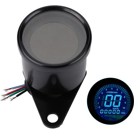 Compteur De Vitesse Moto - LED Numérique 0-160 Km/h - Niveau D'huile Et Tachymètre Intégrés - Universel 12 V - Diamètre 66 Mm (1/5)