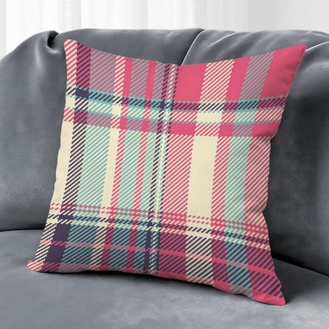 Housse de coussin carreaux rustique, décoration canapé salon,50×50cm (1/5)
