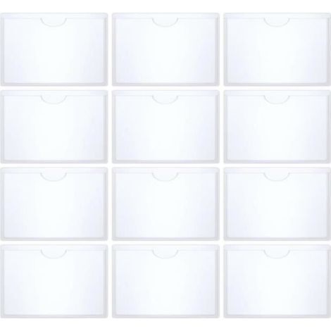 Lot de 12 Porte Carte Handicapé pour Pare-Brise - Étuis Autocollants Transparent de 6x9cm - Supports de Carte Réutilisables pour (1/4)