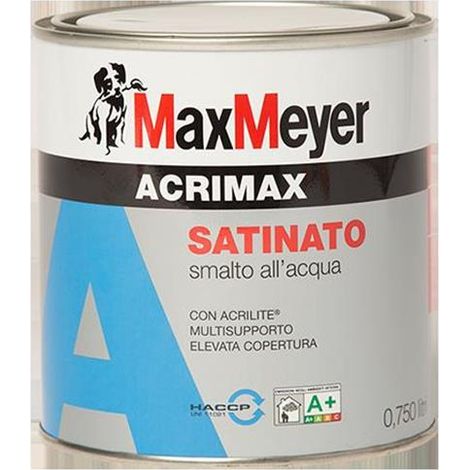 Acrimax Smalto bianco Satinato all'acqua per legno e ferro 0,75 L Max Meyer
