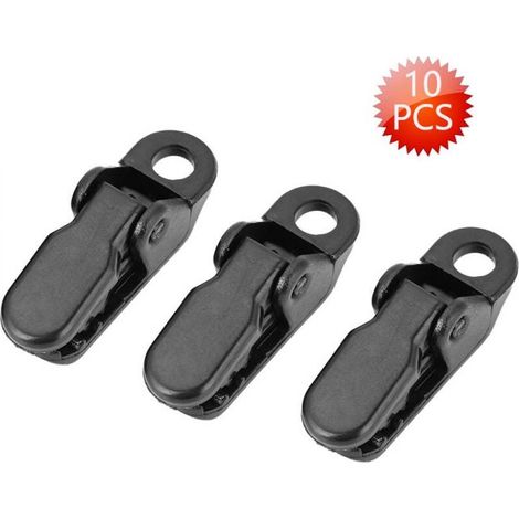 10pcs Camping Awning Canopy Clamp Set, Tarp Clips, Snap Hangers, Tightening Tool (1/5)