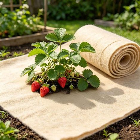 Toile Anti Adventices Aspect Laine 250G M² 50 X 300 Cm Tapis De Jardin[RD35] (1/5)