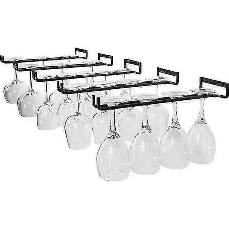 Ensemble porte-verres à vin mural, noir, 30 cm (11 pouces) (1/5)