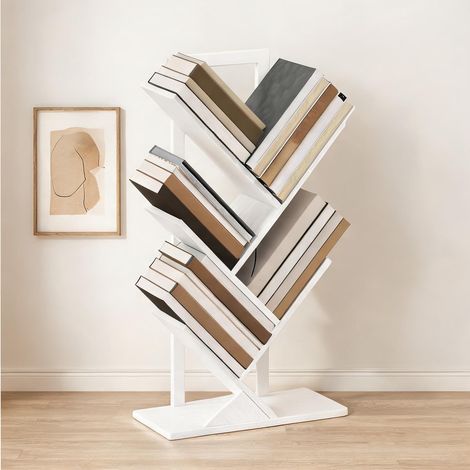 Bibliothèque branco en melamina de Madeira 50 x 24 x 82 cm (1/5)