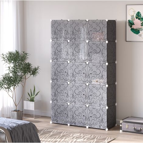 Armadio componibile con 11 cubi 111x47x183 cm OKMYHOME (1/5)
