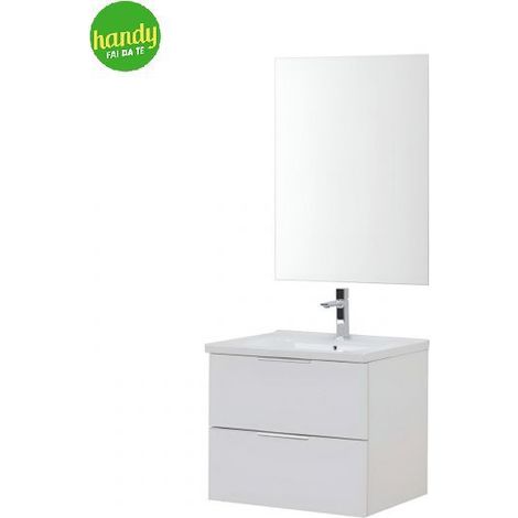 Composizione bagno sospesa Rialto Feridras 60 cm bianco
