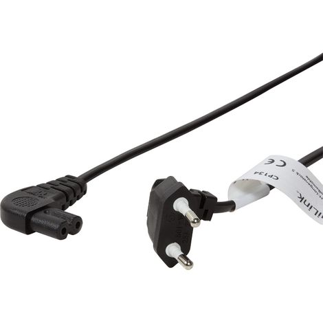 LogiLink 0.75m, CEE 7/16/IEC 60320-C7 Negro 0,75 m CEE7/16 C7 acoplador (1/4)