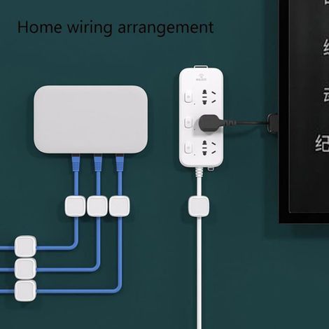 6 Pcs Support de Câble Magnétique,Range Cable Bureau,Cacher le Support de Câble de Chargement de Téléphone(Blanc) (1/5)