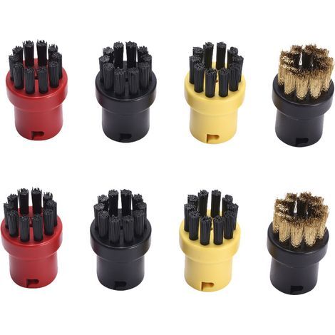 Lot de 8 brosses rondes de remplacement pour nettoyeur vapeur Kärcher SC1-5 CTK10 (1/5)