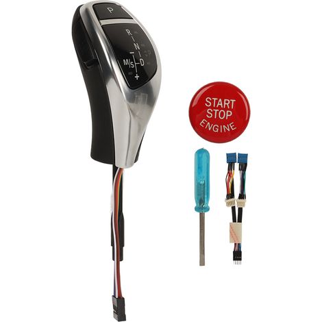 Pomello del cambio a LED Kit di retrofit testa leva del cambio tipo pollice con pulsante di avvio con un clic per E90 E91 E92 E93 LHD Elettroargentatura (1/5)