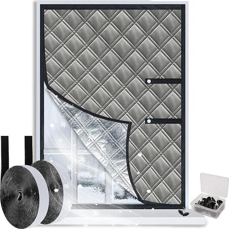 Housse Isolante Fenêtre 150x200cm Ajustable - 3 Couches Renforcées Anti-Froid/Bruit - Compatible Toutes Fenêtres (Pièce/Grenier/Camping-Car) - Bloque les Courants d'Air (1/5)