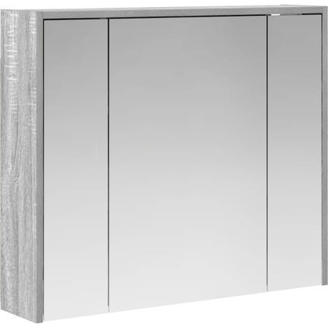 Maison Exclusive - Mobiletto per specchio da bagno Grigio Sonoma