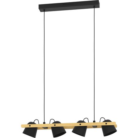 EGLO - Hornwood-Z long table pendant natural and black L78 - RGB + TW - Zigbee, Bluetooth