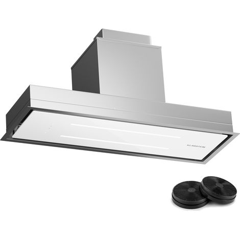 Klarstein High Line Eco 90 - Cappa a soffitto, 90 cm, 436 m³/ora, telecomando, luce ambiente