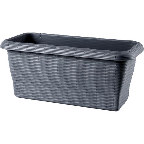 FIORIERA RETTANGOLARE 'PAGLIA' cm 60x20x17,5 lt.11,5 - panna  - BAMA