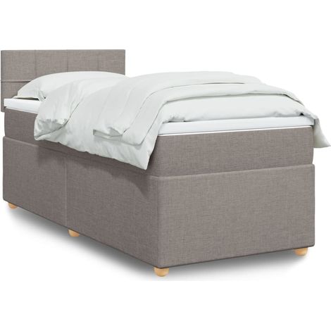 Boxspringbett mit Matratze Taupe 80x200 cm Stoff