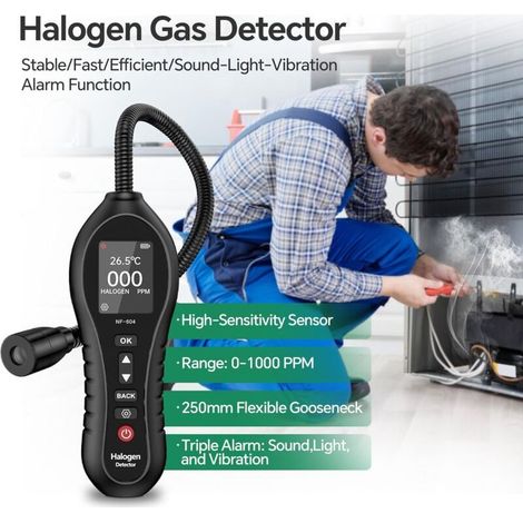 Détecteur de Fuite Réfrigérant Fréon pour Détecteur de Fluides Gaz Halogène pour Climatisation Haute Sensibilité (1/5)