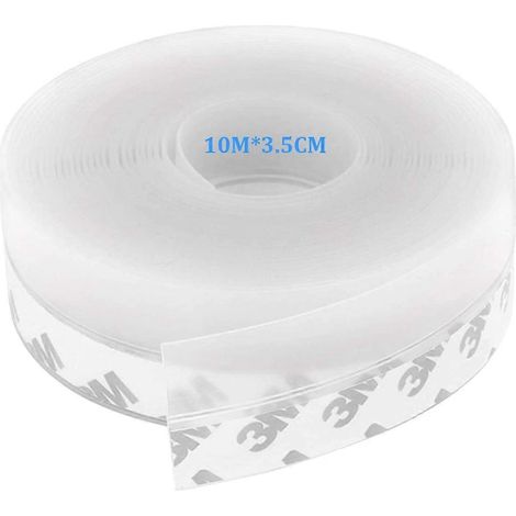 Joint adhésif en silicone pour bas de porte, 10 m x 3,5 cm, pour portes et fenêtres. Résistant à l'eau. (1/5)