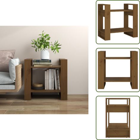 Libreria decorativa - vidaXL Libreria/Divisorio Ambrato 60x35x57 cm in Legno Massello - Libreria per casa