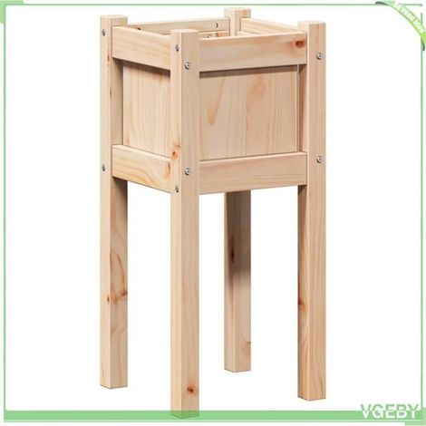 Cache-pot de jardin - FAFEICY - 8000818 - Bois de pin massif - Rectangulaire 31 x 31 x 70 cm - Usage extérieur (1/5)