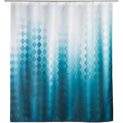 Rideau de douche en polyester recyclé à motifs losanges