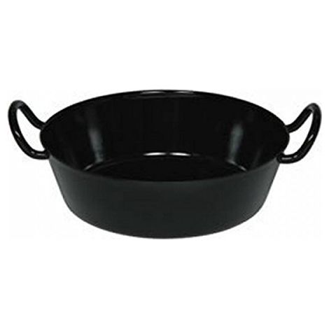Riess Schnitzelpfanne Ø20cm H: 8,1cm Servierpfanne mit zwei Griffen Schwarz Emaille Induktion (1/5)
