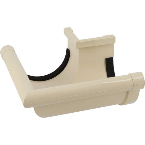 Angle extérieur à joint - Sable - pour gouttière PVC demi-ronde de 16 - Nicoll (1/4)