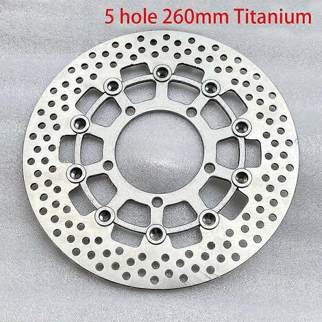 Disques de frein flottants universels en alliage d'aluminium pour moto, diamètre extérieur 200 mm/220 mm/245 mm/260 mm, plaquettes de frein à refroidissement rapide en titane 260 mm (1/5)