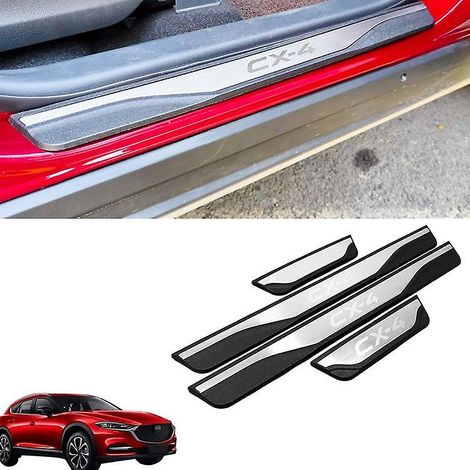 Accessoires automobiles : Plaque de seuil de porte pour Mazda CX-4 cx-4 2016-2024, protection de seuil de porte ( ) (1/5)