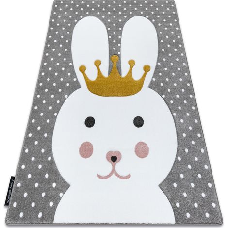 Kinderteppich PETIT BUNNY HASE grau grey 120x170 cm