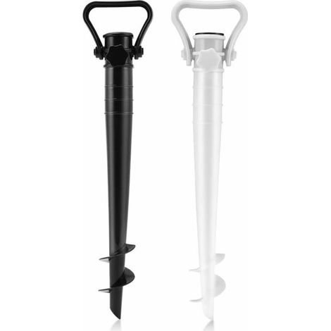 2PCS Support de Parasol pour Plage Sable ou Terre Pieds de Parasols,Pieds de Parasol de Plage à hélice à Visser dans Le Sable (1/5)