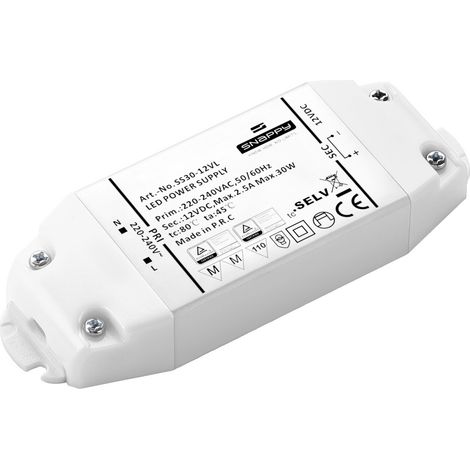 Dehner Elektronik  LED-Trafo, LED-Treiber  Konstantspannung 30 W 2.50 A 12 V/DC Überlastschutz, Über