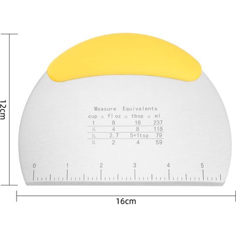 Graduierter Mehlschaber aus Edelstahl, Mehlschneider, Teigschaber, Pfannkuchenbackutensil S (1/5)
