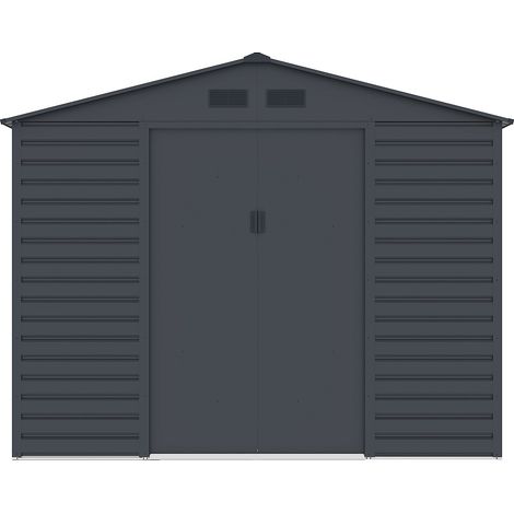 Abri de jardin métal en acier galvanisé - Anthracite - 8,94 m² - ADELMO